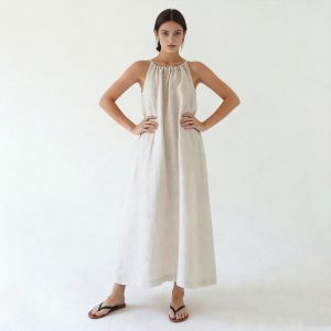 Summer Maternity Maxi Dress - Casual Elegant Halter Sleeveless Sexy