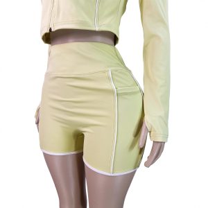 Two-piece tracksuit set (top and shorts)