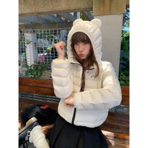 Stylish Thick Coat with White Duck Down