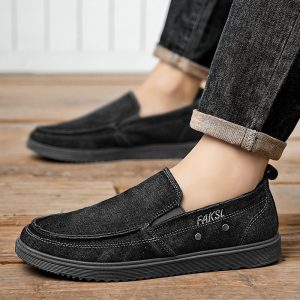 New canvas shoes, casual men's low top loafers