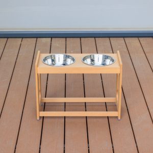 Height-Adjustable Stand with Stainless Steel Bowl