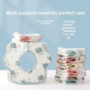 Saliva Towel Baby Pure Cotton Colorful Edges Petal
