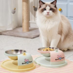 Suspended Stainless Steel Cat Bowl