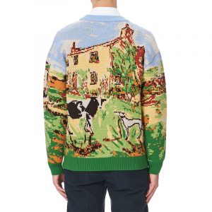 Men Sweater Jacquard Pattern Knitwear Winter Pullover Jumpers