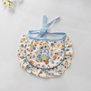 Floral bow lace bib