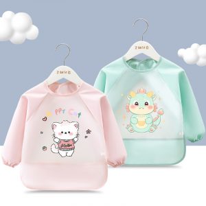 Waterproof baby bib, stain-resistant long-sleeved baby bib