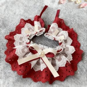 Multi-Layer Lace and Pearl Choker