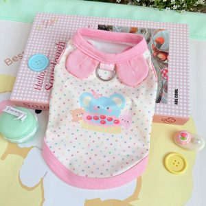 Cute cartoon-print, stylish macaron-colored spaghetti-strap top
