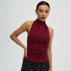 Colorful backless sexy neck hanging vest T-shirt