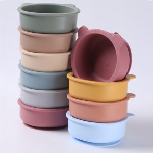Infant Feeding Drop-Resistant Silicone Bear Dinner Plate