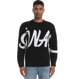 Men Sweater Pullover Jacquard Knit Top Long Sleeve Jumper Knitted Men