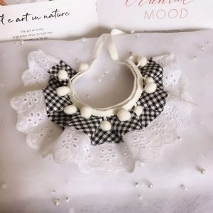 Corgi lace-trimmed scarf