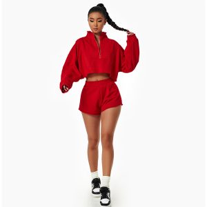 Women's Clothing Casual Summer Sexy Fashion Long Sleeve Top and Short