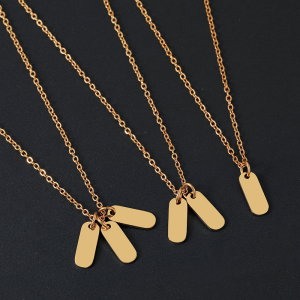 Custom Creative Geometric 3 Style Oval Link Necklace Family Gift