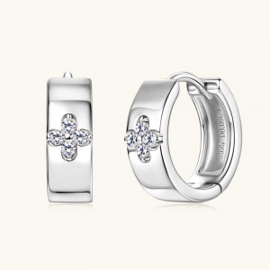 High Quality 925 Sterling Silver Diamond Stud Earrings Elegant Classic Jewelry