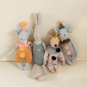 Baby Sleeping Rabbit and Mouse Putting on Clothes Plush Toy