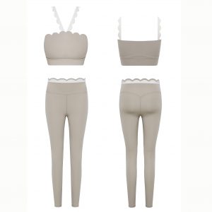 Yoga Set Crop Compression Backless Seamless Top Bra