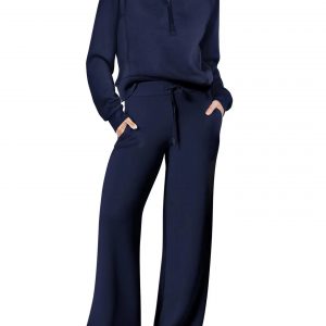 Women's Long-Sleeved Sweatshirt and Wide-Leg Pants Two-Piece Set