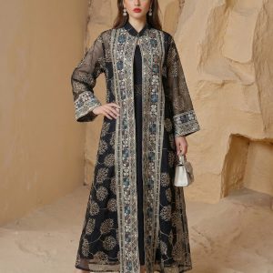 Modest New Middle Eastern Women's Abaya Spring Summer Tassel Leaf