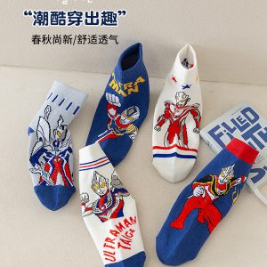 Autumn and winter children's socks, cartoon Ultraman mid-calf socks