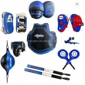 Muay Thai Protective Gear Set: Gloves, Headguard, Groin Guard, and Hand Wraps (Boxing Kit)
