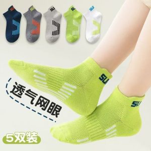 Children's socks, spring and autumn thin style, full mesh breathable boys'