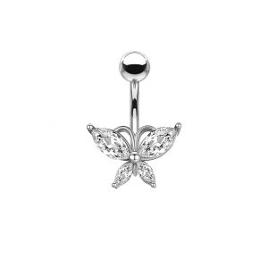Butterfly Dangle Belly Button Ring Surgical Steel Navel Rings