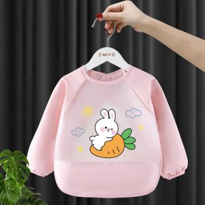 Waterproof bib for babies, long-sleeved bib for toddlers