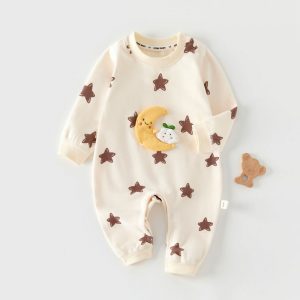 Unisex Baby Warm Romper for Autumn & Winter Infant Cute Long-Sleeve Jumpsuit Boys & Girls Outdoor Comfortable Bodysuit