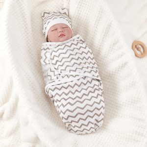 Newborn anti-startle swaddle blanket, pure cotton printed swaddle