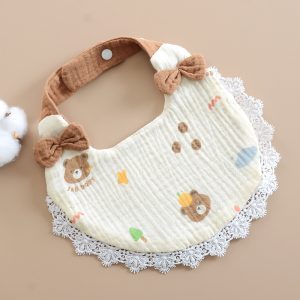 New style baby bibs, cute lace bow bibs for newborns, pure cotton