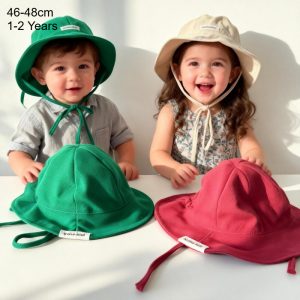 Toddler Sun Hat 46-48cm Spring Summer Baby Girl Fisherman Hat New Kids Adjustable Wide Brim Boys Cap Kids Sun Protection Caps