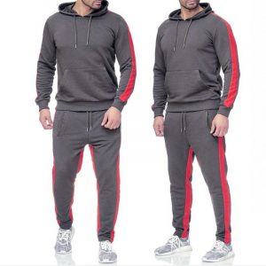 Men's and Women's Striped Sweatshirt Sets, New Foreign Trade Style, Sporty Spliced Two-Piece Outfits, Men's Casual Sports Sweatshirts