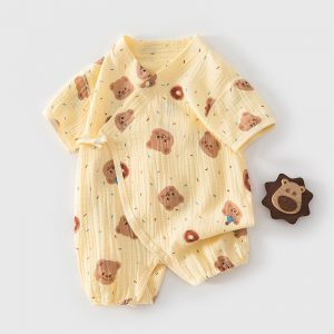 Baby romper, summer short-sleeved, thin, newborn gauze, super cute