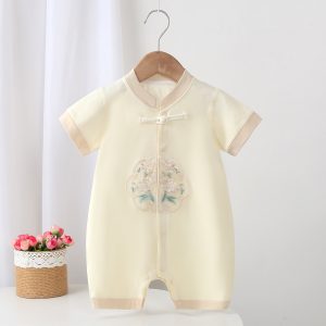 Baby short-sleeved romper, summer thin style, boys and girls, Chinese style,
