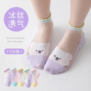 Children's socks, Class A cotton, spring/summer, mesh, breathable