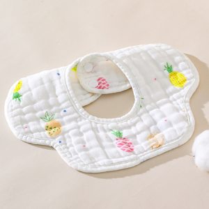 Baby bibs, 8-ply pure cotton, Class A baby supplies, petal-shaped bibs, newborn gauze bibs