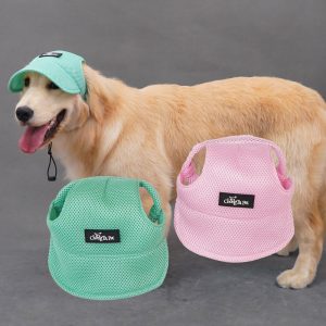 pet hat ear leakage breathable golden retriever dog hat summer sunscreen