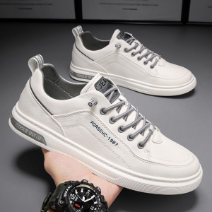 Men's Breathable White Canvas Sneakers
