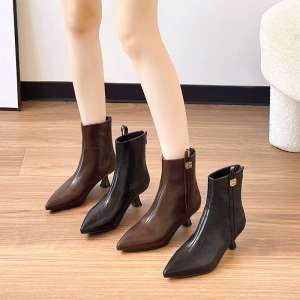New slim heel high heels slimming boots mid-calf fashion boots
