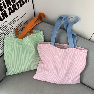Striped Canvas Bag: Fresh, Simple, and Color-Blocked
