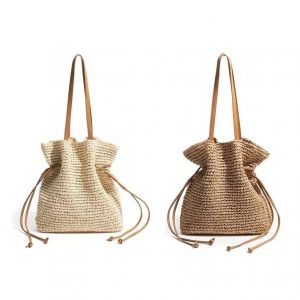 New Drawstring Crochet Shoulder Bag