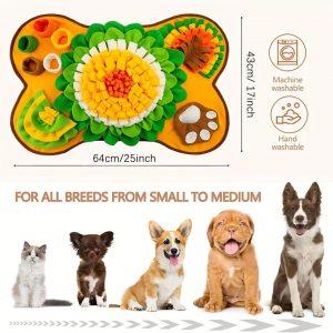 New Pet Sniffing Mat, Dog Educational Interactive Training Mat, Indoor Cat and Dog Boredom Relief, Anti-Choking Slow Food Mat