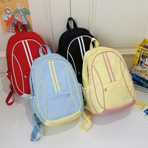 American Retro Color-Block Backpack — Unisex, Casual, and Versatile