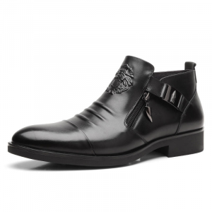 Men's Embossed Side Zipper Martin Boots