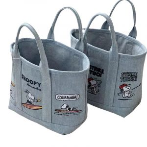 Snoopy Embroidered Japanese-Style Cute Canvas Bag
