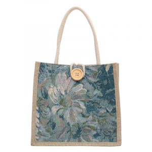 Korean-Style Women's Fashion Linen Handbag