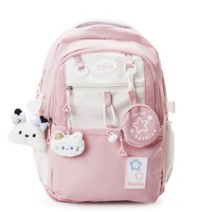 "Fresh & Stylish" Student Backpack — Korean-Style Design with Striking Color-Blocking
