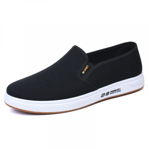 Foreign trade men's casual slip-on shoes, one-piece work canvas shoes with breathable soft soles, pure cotton spring and autumn men's shoes.