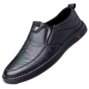 Leather soft-soled men's shoes - comfortable, anti-slip, dad's shoes, lightweight for driving, waterproof work shoes